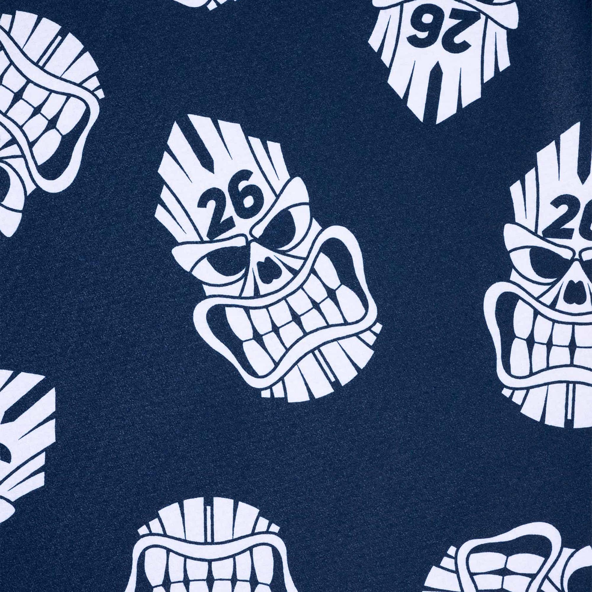 Close-up of Tiki Skull design on PXG Darkness Players Towel